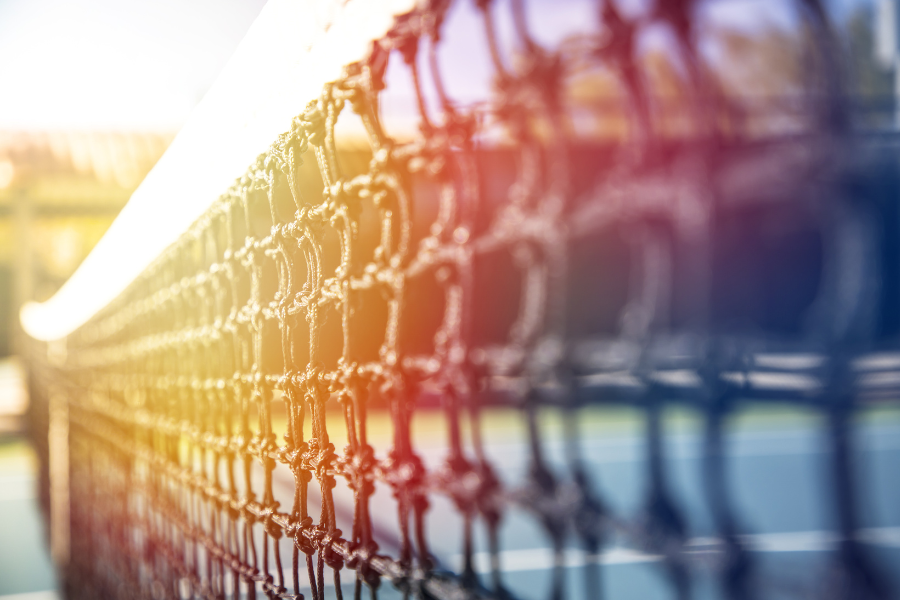 tennis net sunrise