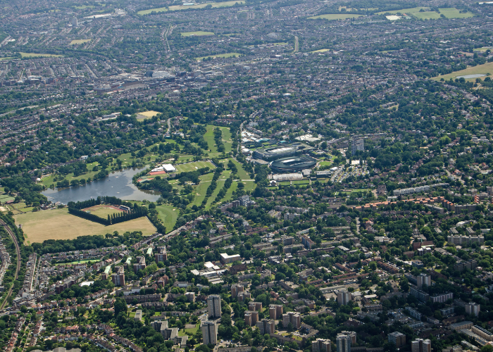 aerial view wimbledon