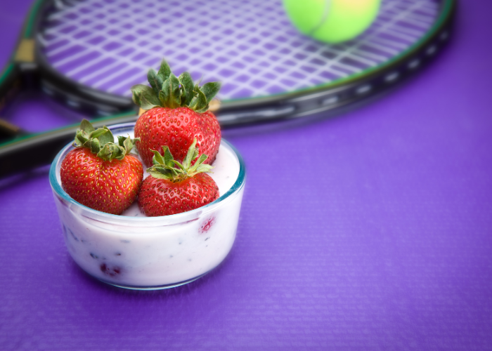 strawberries and cream tennis raquet