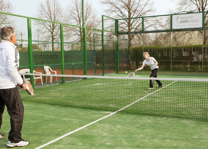 tennis court with clay ground